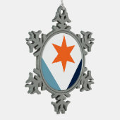Vlag van Syracuse, New York Tin Sneeuwvlok Ornament (Links)