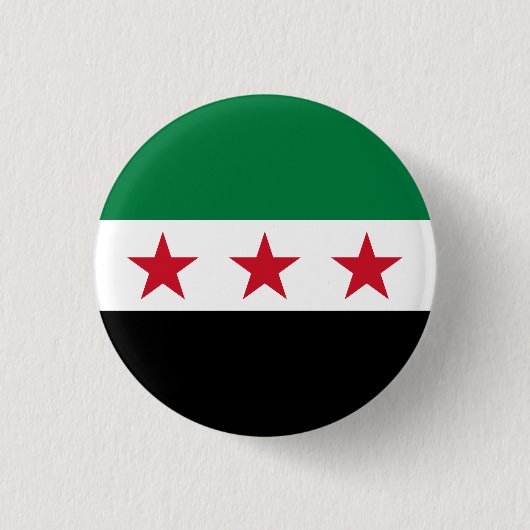Vlag van Syrië (december 2024) Ronde Button 3,2 Cm (Voorkant)