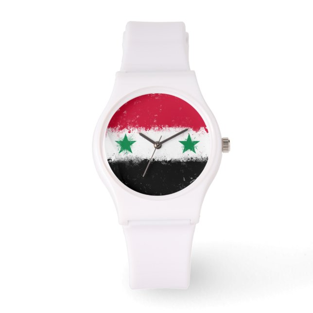 Vlag van Syrië Horloge (Voorkant)