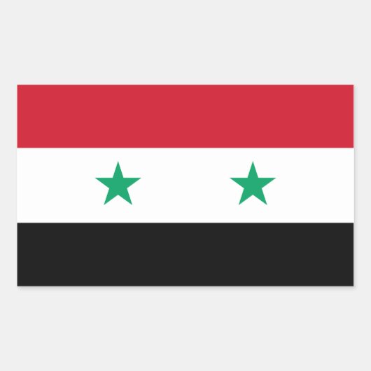 Vlag van Syrië Rechthoekige Sticker (Voorkant)