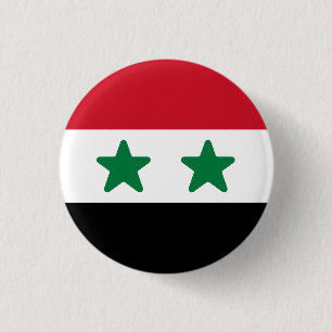 Vlag van Syrië Ronde Button 3,2 Cm