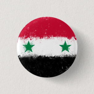 Vlag van Syrië Ronde Button 3,2 Cm