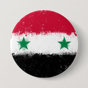 Vlag van Syrië Ronde Button 7,6 Cm