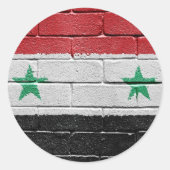 Vlag van Syrië Ronde Sticker (Voorkant)