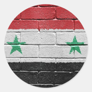 Vlag van Syrië Ronde Sticker