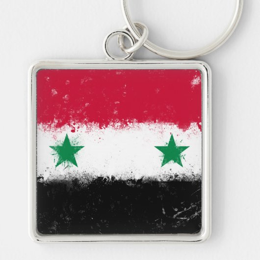 Vlag van Syrië Sleutelhanger (Voorkant)