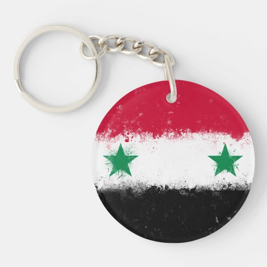 Vlag van Syrië Sleutelhanger (Voorkant)
