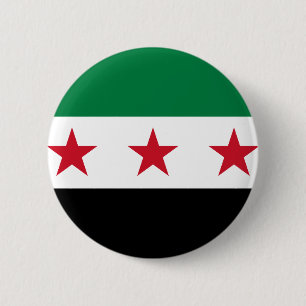 Vlag van Syrië - Syrische onafhankelijkheidsvlag Ronde Button 5,7 Cm