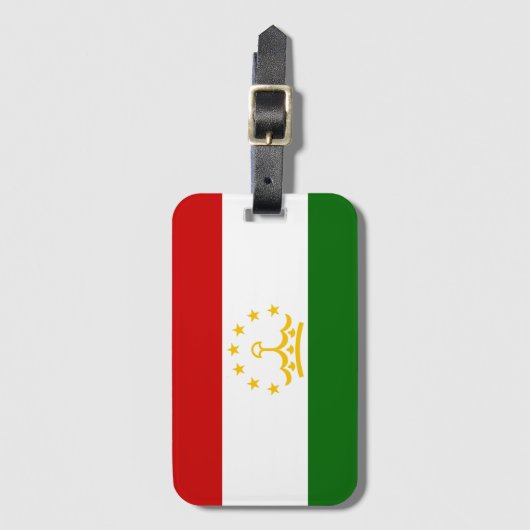 Vlag van Tadzjikistan Bagagelabel (Voorkant (verticaal))
