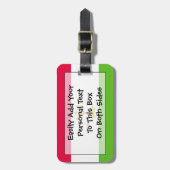 Vlag van Tadzjikistan - Easy ID Personal Bagagelabel (Voorkant verticaal)