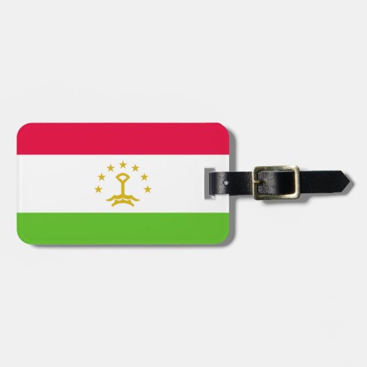 Vlag van Tadzjikistan - Easy ID Personal Bagagelabel (Voorkant horizontaal)