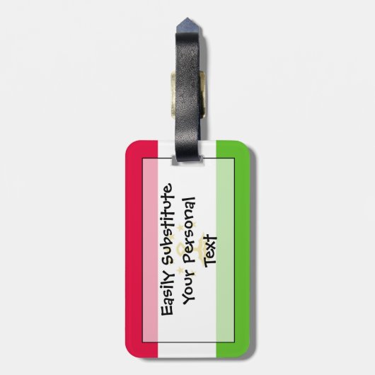 Vlag van Tadzjikistan - Easy ID Personal Bagagelabel (Achterkant verticaal)