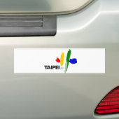 Vlag van Taipei (Taiwan) Bumpersticker (Op auto)