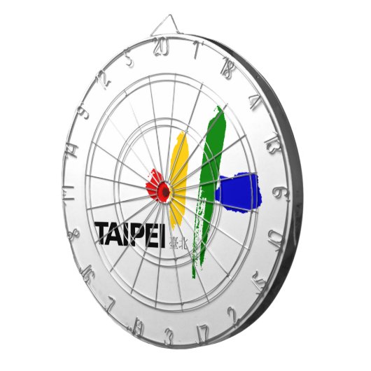 Vlag van Taipei (Taiwan) Dartbord (Voorkant Rechts)