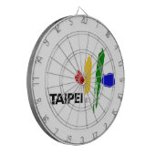 Vlag van Taipei (Taiwan) Dartbord (Voorkant Links)