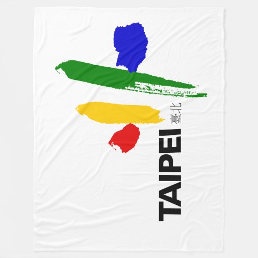 Vlag van Taipei (Taiwan) Fleece Deken (Voorkant)