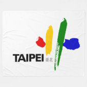 Vlag van Taipei (Taiwan) Fleece Deken (Voorkant (Horizontaal))