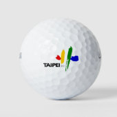 Vlag van Taipei (Taiwan) Golfballen (Voorkant)
