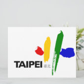 Vlag van Taipei (Taiwan) Kaart (Staand voorkant)