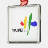 Vlag van Taipei (Taiwan) Metalen Ornament (Links)