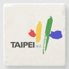 Vlag van Taipei (Taiwan) Stenen Onderzetter