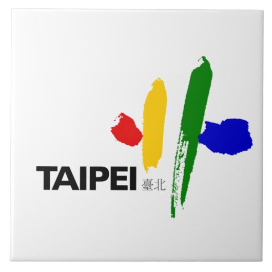 Vlag van Taipei (Taiwan) Tegeltje (Voorkant)