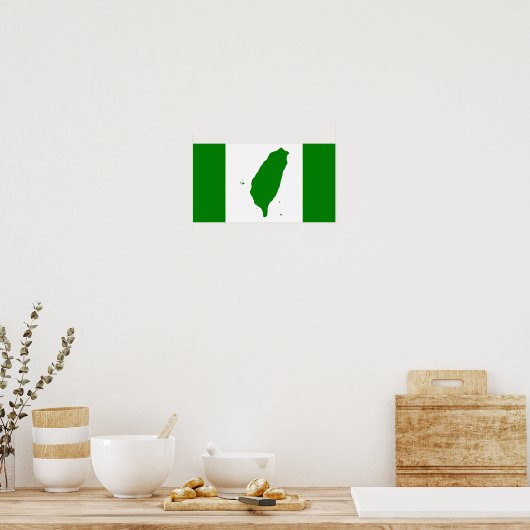 Vlag van Taiwan - 臺 - 台, 灣, 立 Onafhankelijke 運 動獨 Poster (Keuken)