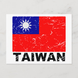 vlag van Taiwan Briefkaart