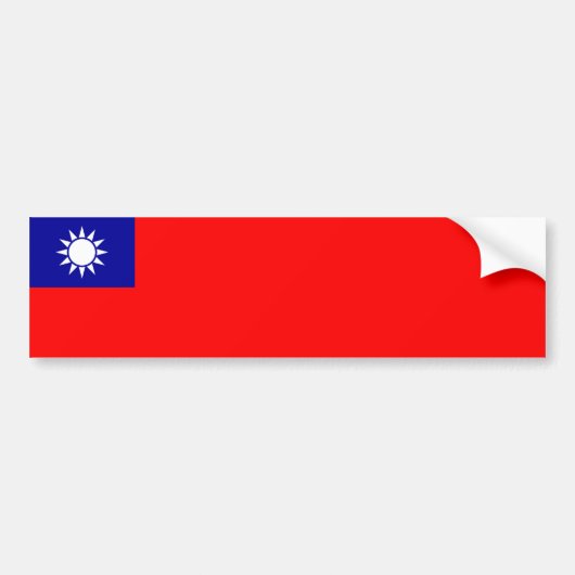 Vlag van Taiwan Bumpersticker (Voorkant)