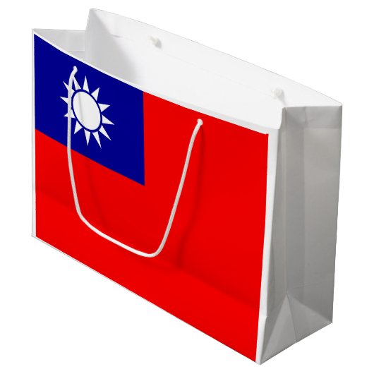 Vlag van Taiwan Groot Cadeauzakje (Voorkant Gekanteld)