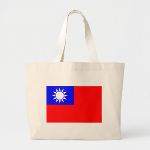 Vlag van Taiwan Grote Tote Bag