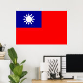 Vlag van Taiwan Poster (Thuiskantoor)