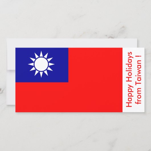 Vlag van Taiwan, Prettige Feestdagen vanuit Taiwan Feestdagenkaart (Voorkant)