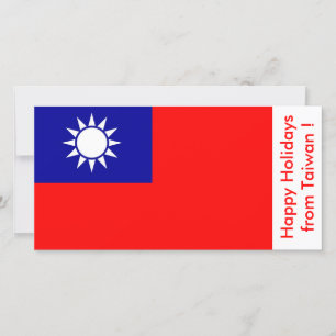 Vlag van Taiwan, Prettige Feestdagen vanuit Taiwan Feestdagenkaart