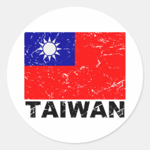  vlag van Taiwan Ronde Sticker