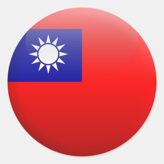 Vlag van Taiwan Ronde Sticker (Voorkant)