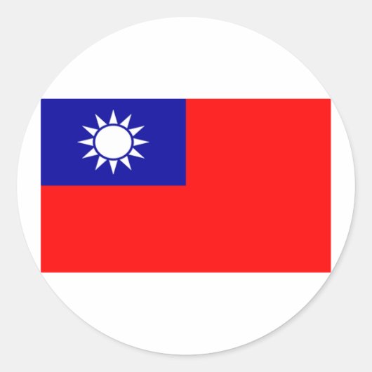 Vlag van Taiwan Ronde Sticker (Voorkant)