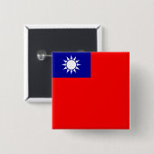 Vlag van Taiwan Vierkante Button 5,1 Cm (Voorkant /achterkant)