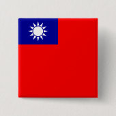 Vlag van Taiwan Vierkante Button 5,1 Cm (Voorkant)