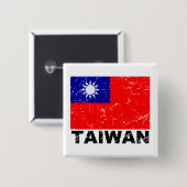 vlag van Taiwan Vierkante Button 5,1 Cm (Voorkant /achterkant)