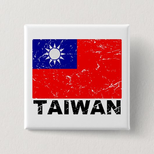 vlag van Taiwan Vierkante Button 5,1 Cm (Voorkant)