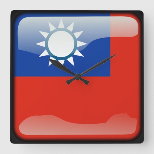 Vlag van Taiwan Vierkante Klok (Voorkant)