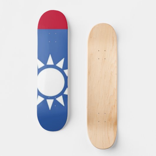 Vlag van Taiwan White Sun Skateboard (Voorkant)