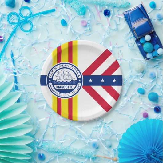 Vlag van Tampa, Borden van Florida Paper Papieren Bordje (Feest)