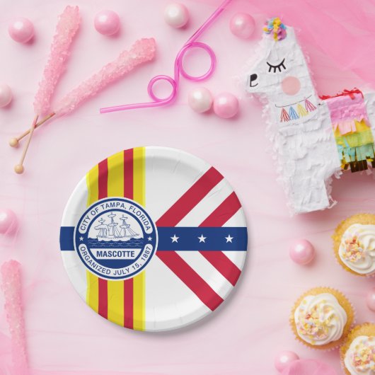 Vlag van Tampa, Borden van Florida Paper Papieren Bordje (Feest)