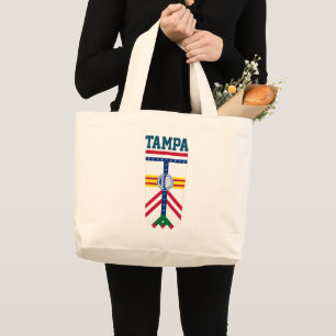 Vlag van Tampa (Florida) Grote Tote Bag