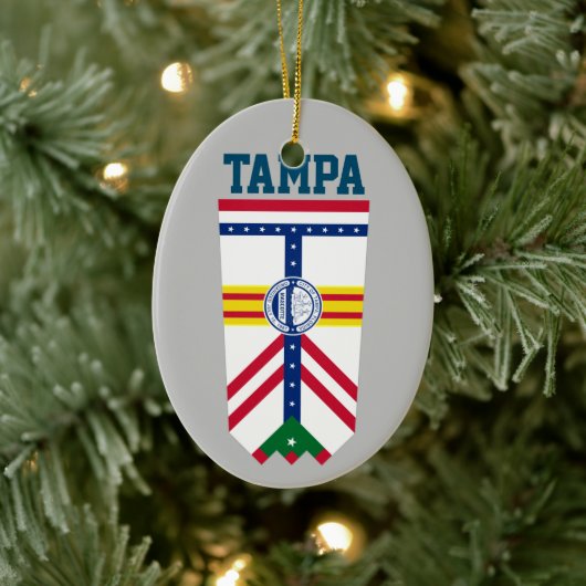Vlag van Tampa, Florida Keramisch Ornament (Boom)