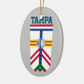Vlag van Tampa, Florida Keramisch Ornament (Links)