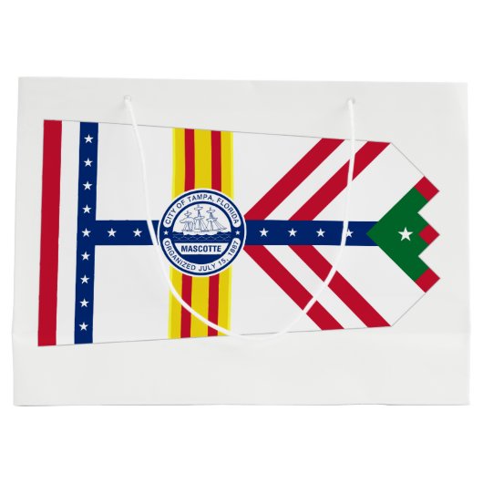 Vlag van Tampa, Florida Large Gift Bag Groot Cadeauzakje (Achterkant)