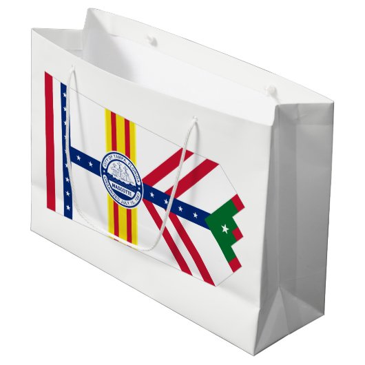 Vlag van Tampa, Florida Large Gift Bag Groot Cadeauzakje (Voorkant Gekanteld)